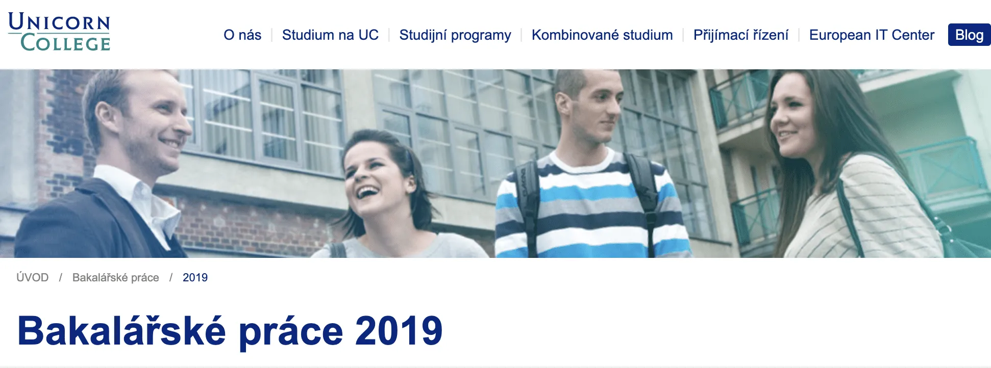 Seznam bakalářských prací na Unicorn College 2019