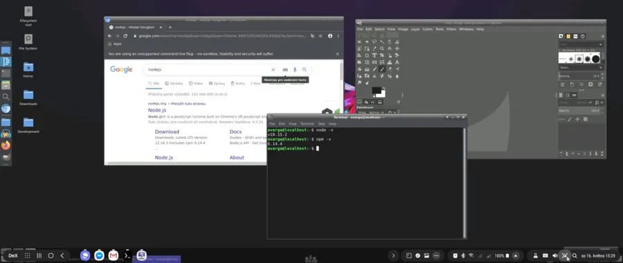 Na Samsung Dex lze spustit Ubuntu s XFCE rozhraním díky Andronixu a Termuxu